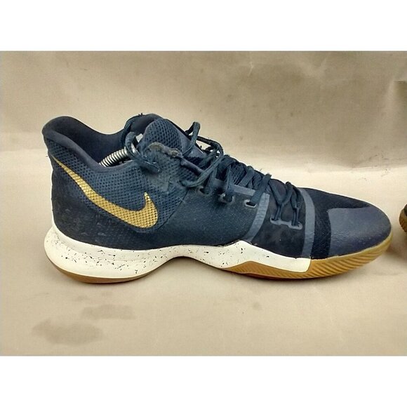 NIKE KYRIE 3 OBSIDIAN METALLIC GOLD BLUE SUMMIT Mens 12.5 852395-400 Sneakers - Picture 9 of 12